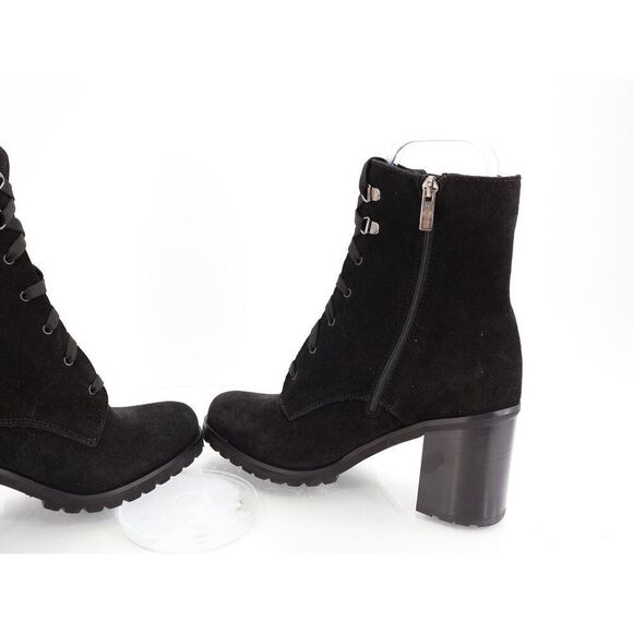 La Canadienne Parkera Waterproof Lug Boot Womens 8.5 Black Suede Lace Up Bootie - Picture 6 of 11